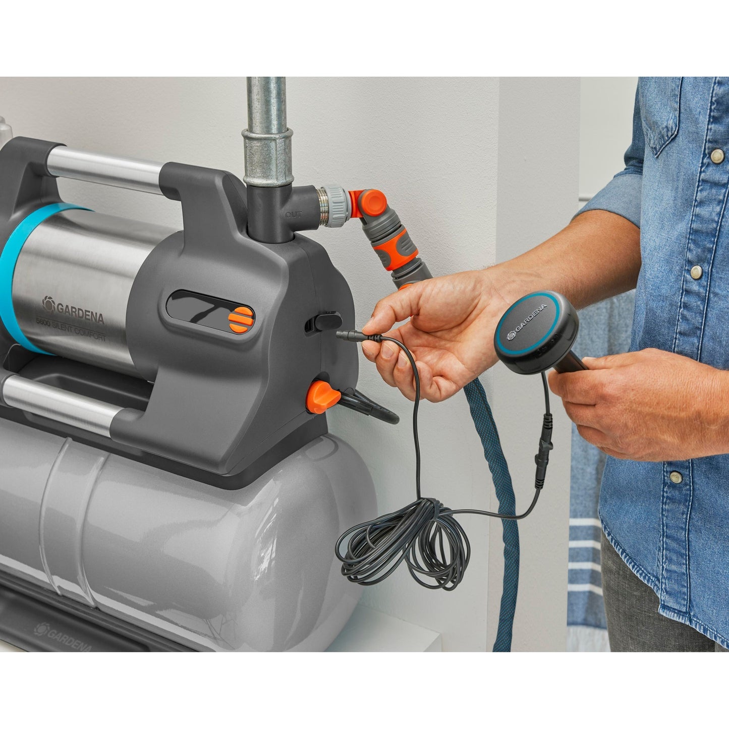 GARDENA hydrofoorpomp 5600 silentcomfort (grijs roestvrij staal, bluetooth)
