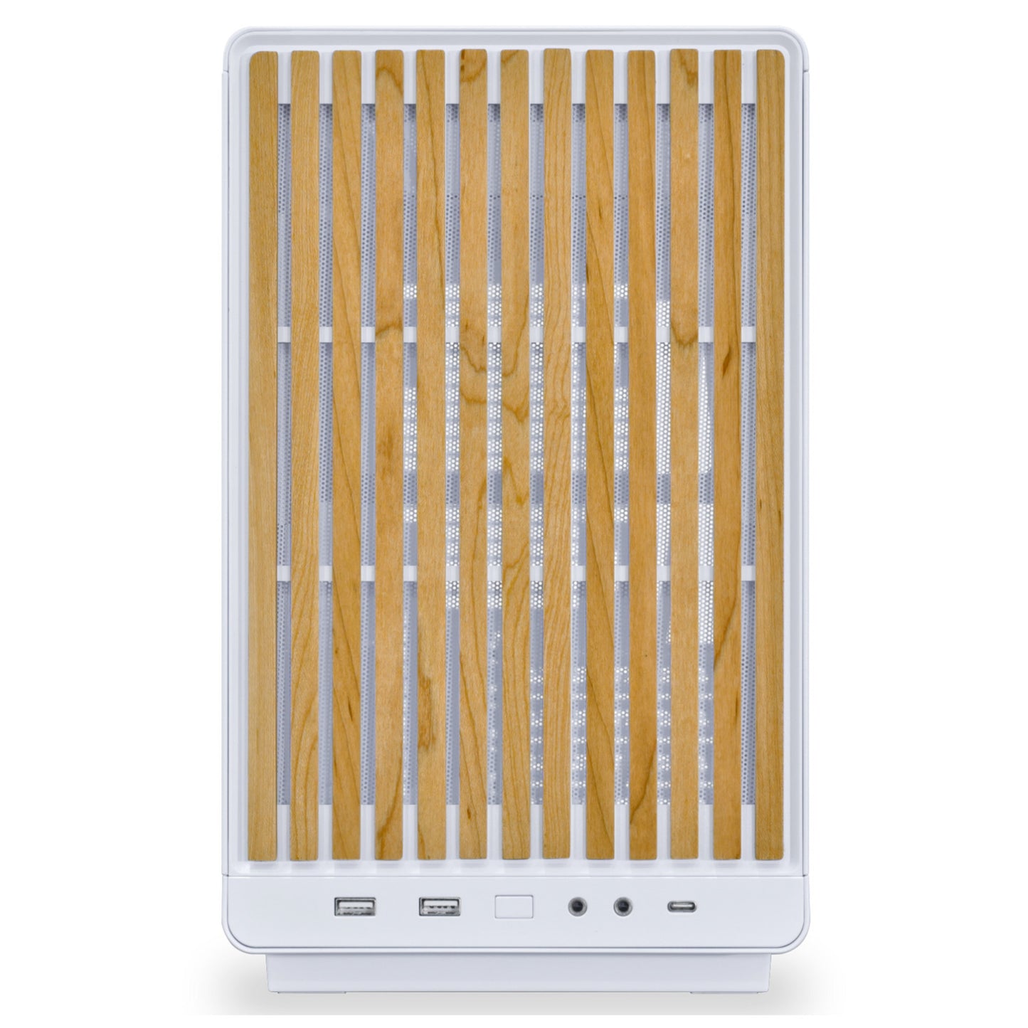 Lian Li a3-matx white (wood edition) midi tower behuizing (wit houtkleur | 2x usb-a | 1x usb-c | tempered glass)