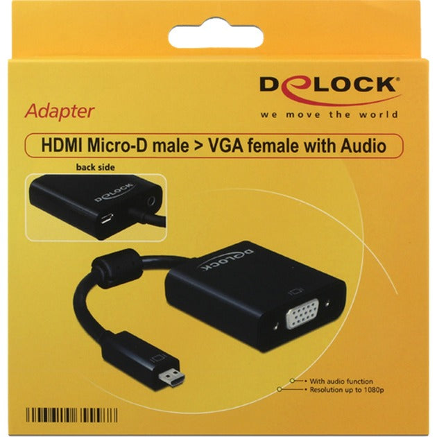 DeLOCK micro-hdmi naar vga adapter (zwart, 0,17 meter)