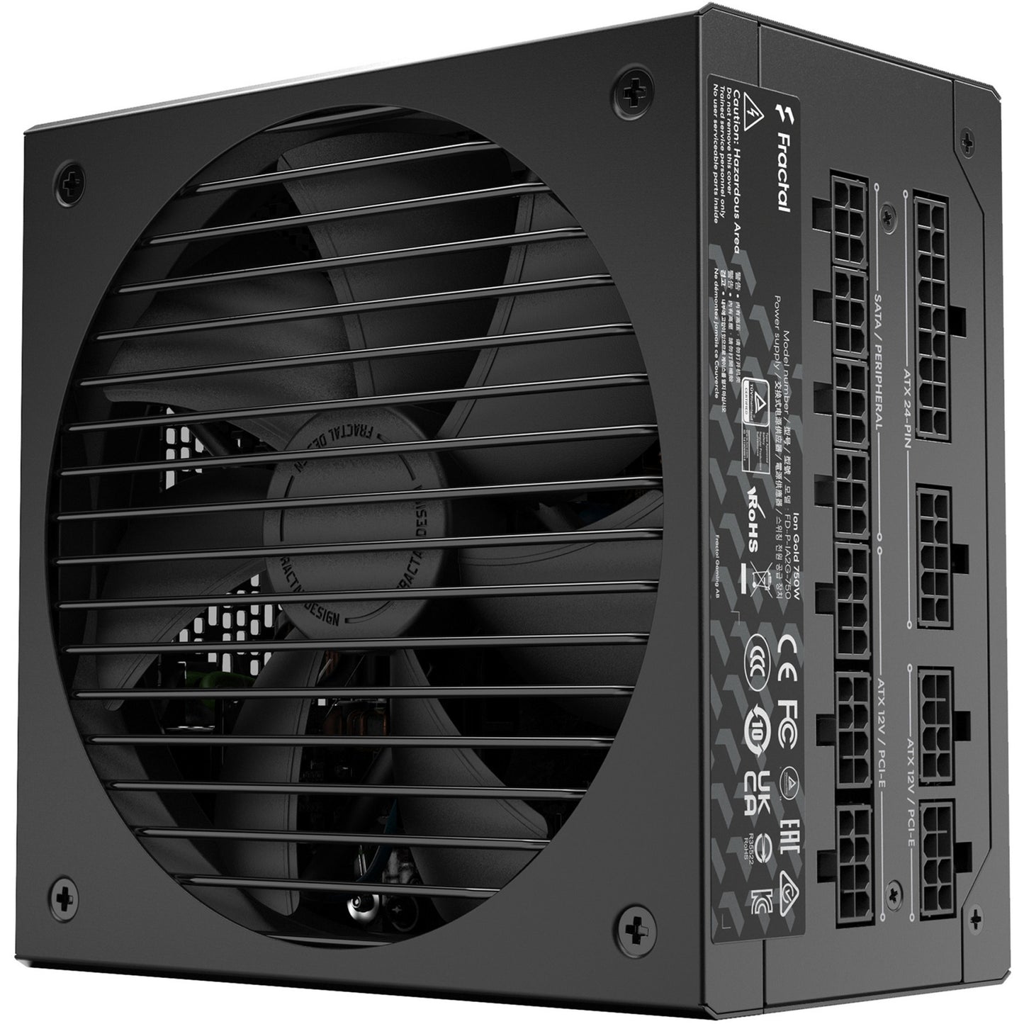 Fractal Design ion gold 3 modulaire 750 watt voeding (zwart, 1x 12v-2x6, 3x pcie)