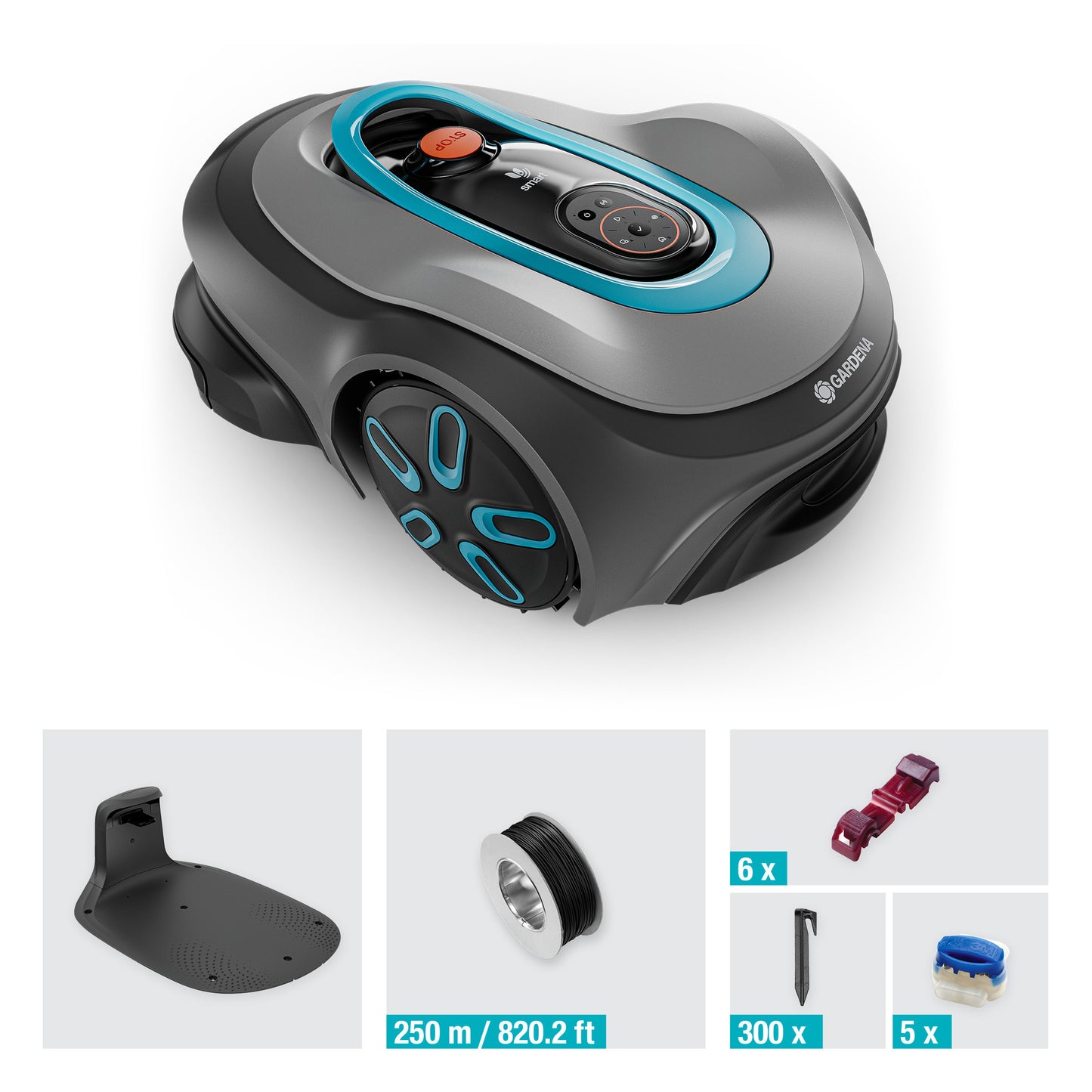 GARDENA smart sileno max 1500 m² robotmaaier (grijs turquoise, 19903-26)