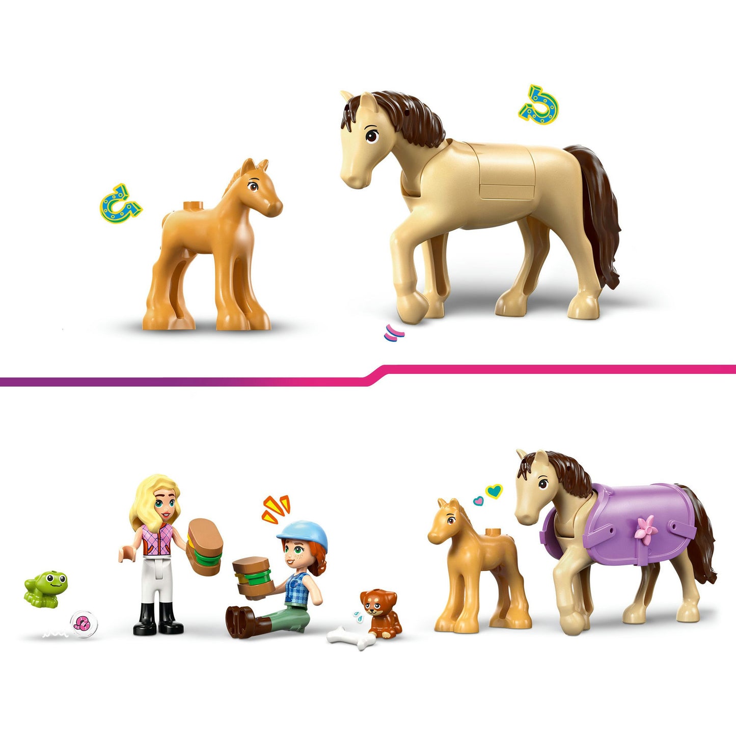 LEGO friends 42695 trailer met paard en veulen