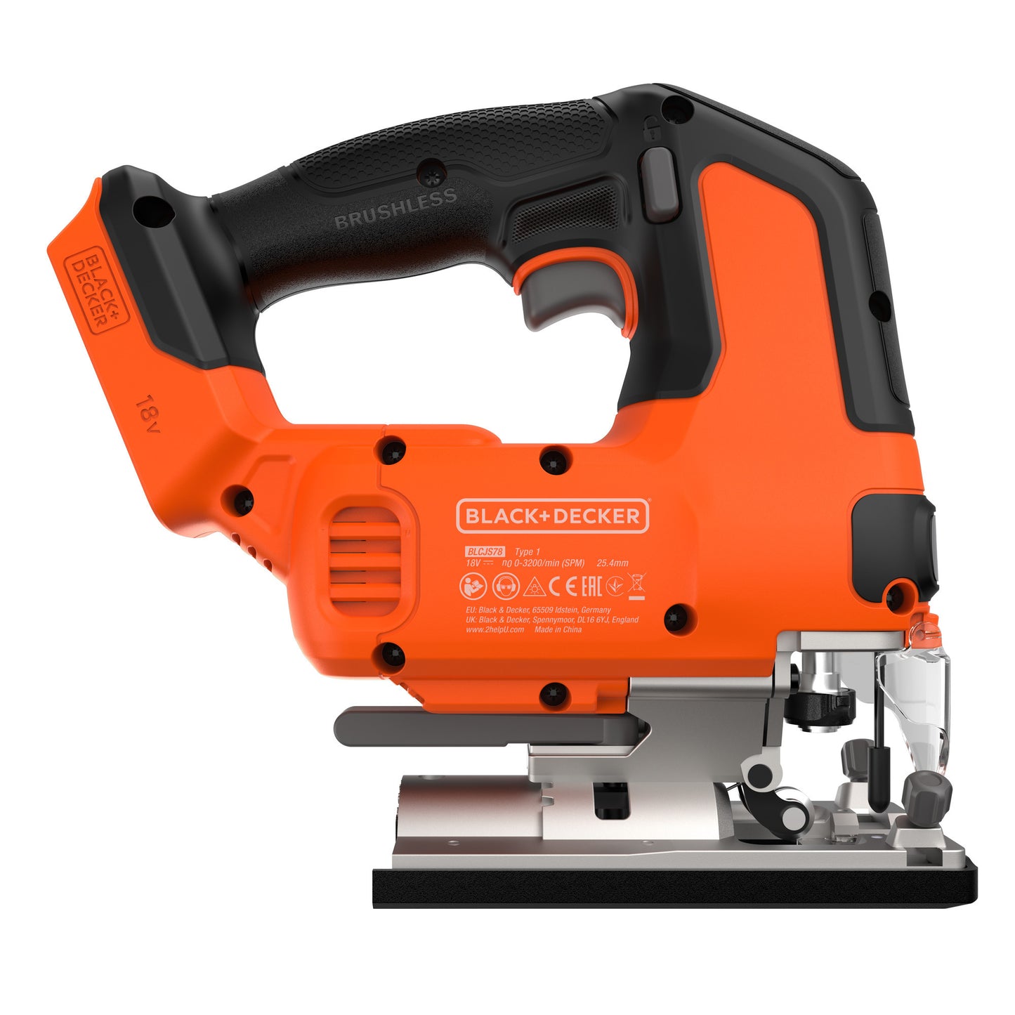BLACK+DECKER blcjs78n-xj 18v decoupeerzaag (zwart oranje, accu en oplader niet inbegrepen)