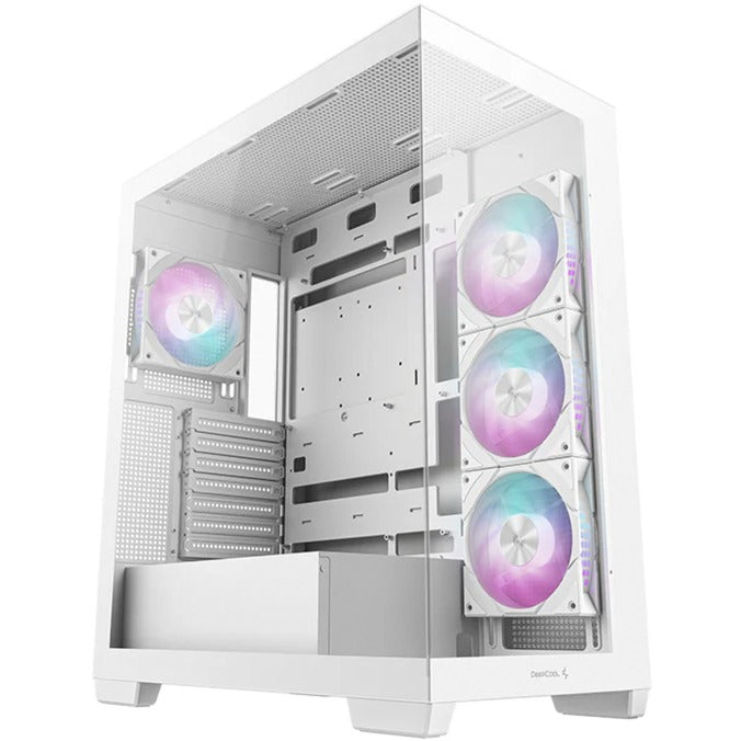 DeepCool cg580 4f midi tower behuizing (wit | 2x usb-a | 1x usb-c | rgb | tempered glass)
