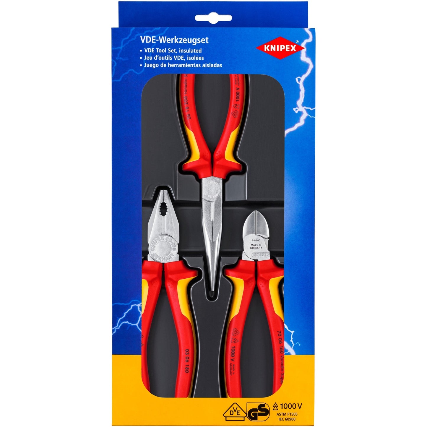 KNIPEX elektro-set 002012 tangenset (3-delig)