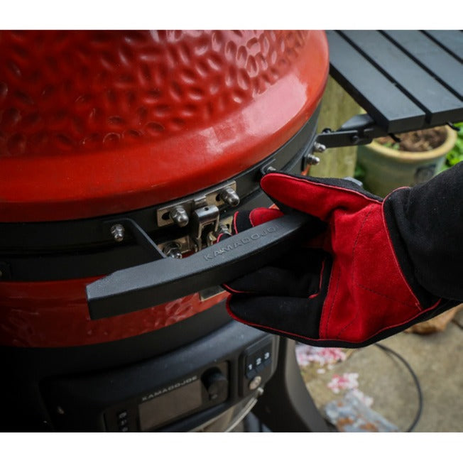 Kamado Joe leather gloves handschoen (zwart rood)