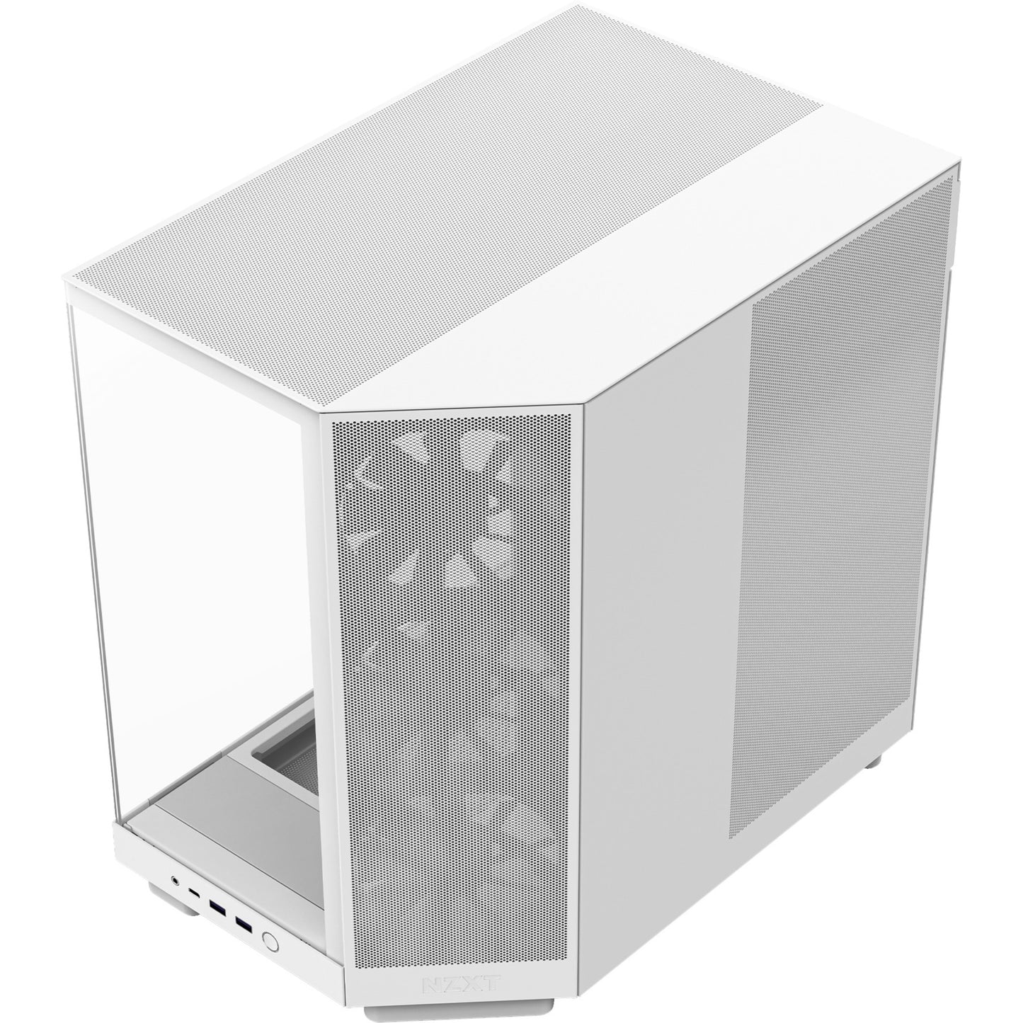 NZXT h6 flow midi tower behuizing (wit | 2x usb-a | 1x usb-c | tempered glass)
