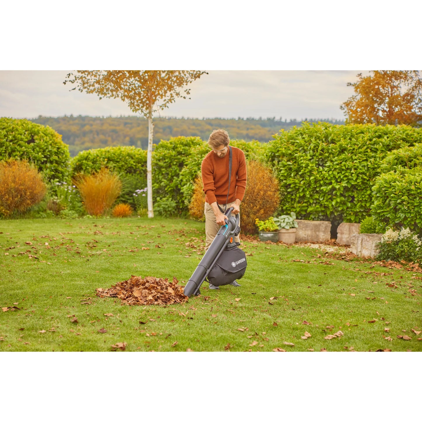 GARDENA stofzuiger -blazer powerjet collect bladzuiger bladblazer (grijs zwart, 18v p4a-accu en oplader inbegrepen)
