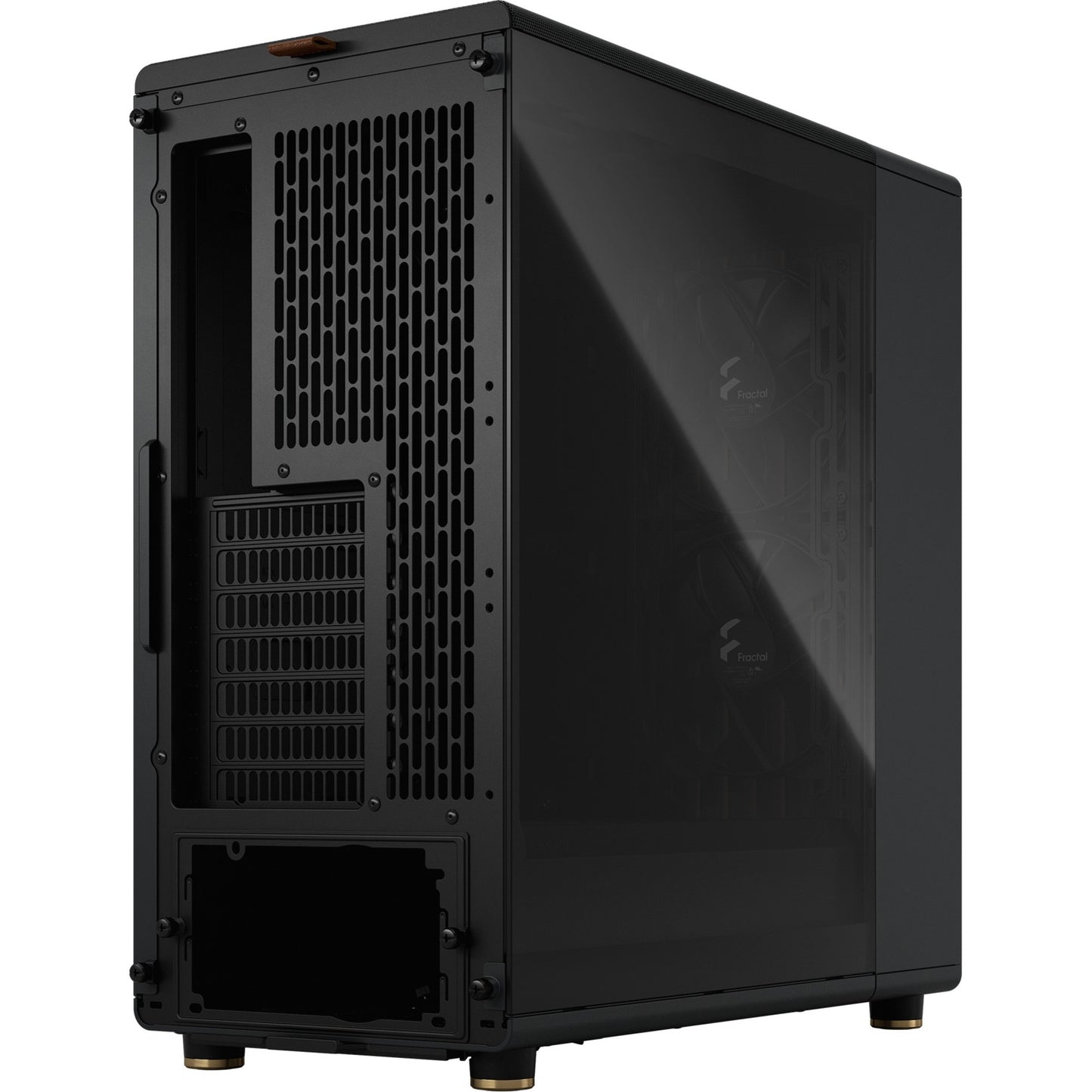 Fractal Design north midi tower behuizing (zwart houtkleur | 2x usb-a | 1x usb-c | tempered glass)