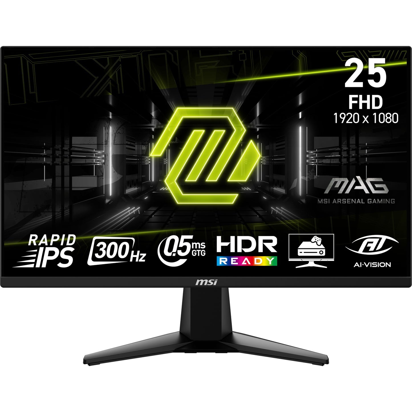 MSI mag 255xf 24.5 gaming monitor (zwart, 2x hdmi, displayport, 300 hz)