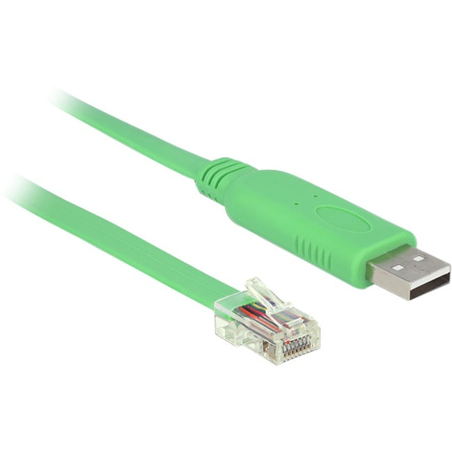 DeLOCK usb-a 2.0 male > 1x serial rs-232 rj45 male kabel (groen, 1,8 meter)
