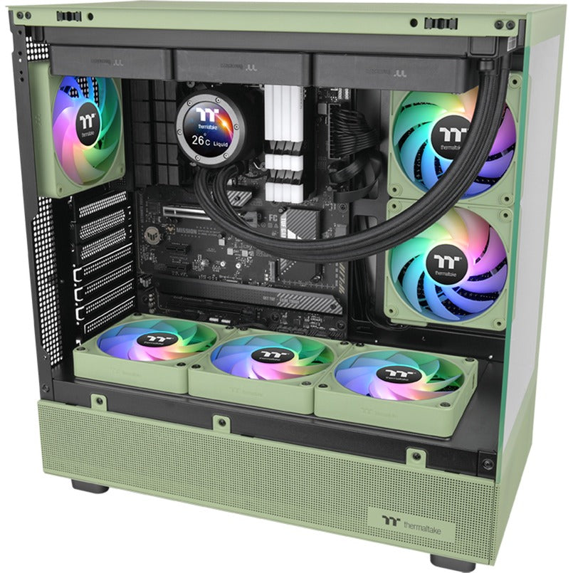 Thermaltake ct120 ex argb sync pc cooling fan matcha green (3-fan pack) case fans (lichtgroen, 3 stuks, 120 x 120 x 25 mm, pwm)