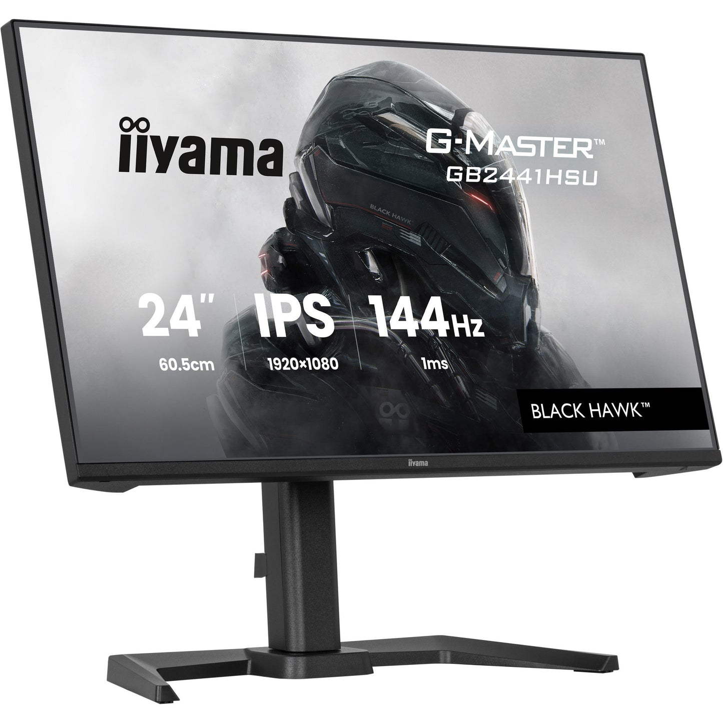 Iiyama g-master black hawk gb2441hsu-b1 23.8 gaming monitor (zwart, hdmi, displayport, 2x usb-a, usb-b, 144 hz)