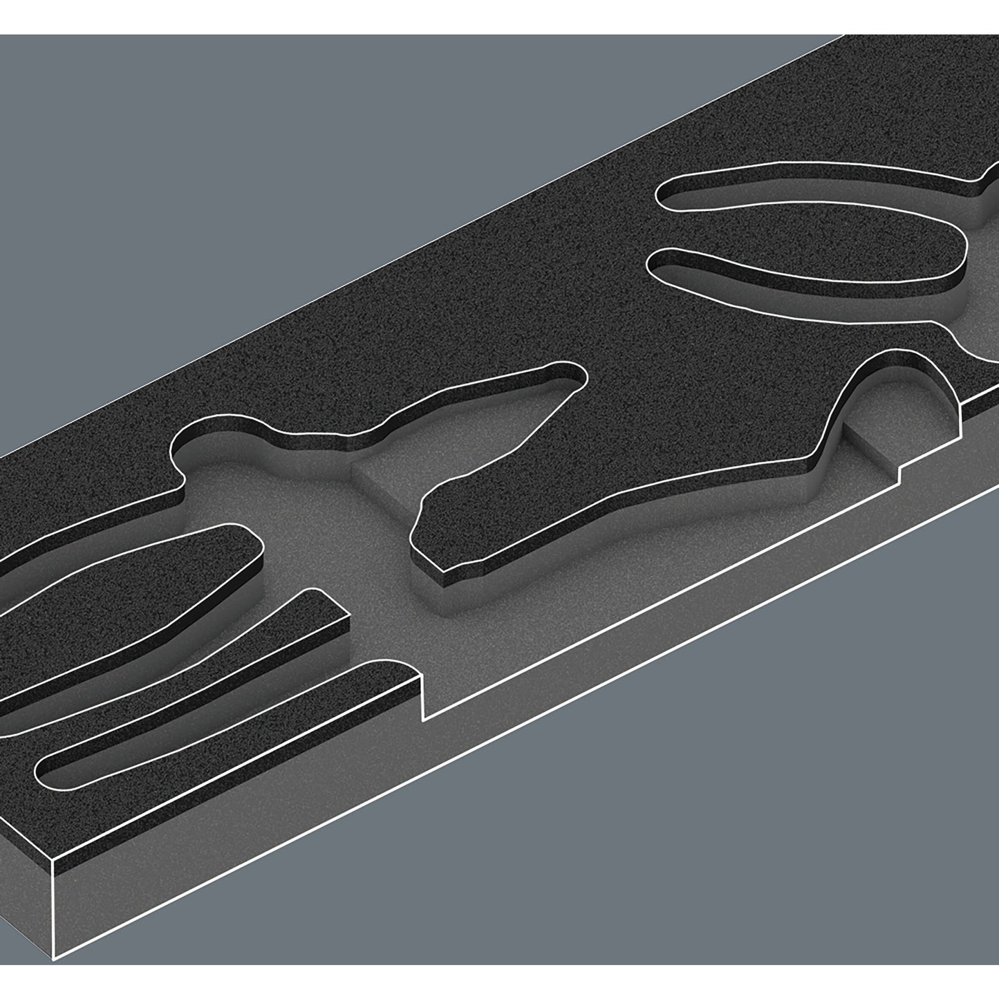 Wera 9784 schuimrubberen inzetstuk met knipex tangen set vde 1, 3‑delig tangenset (zwart grijs)