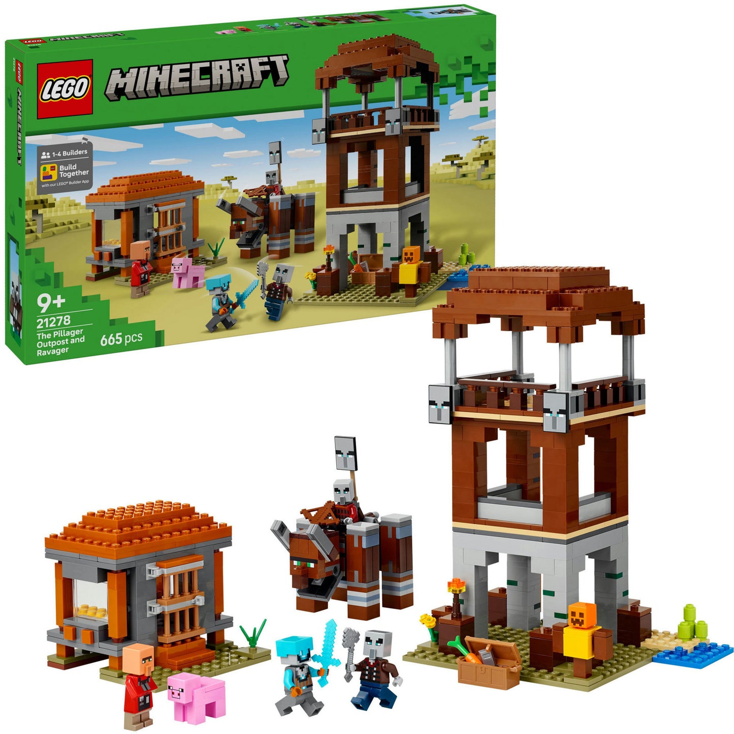 LEGO minecraft 21278 de plunderaar buitenpost en verwoester