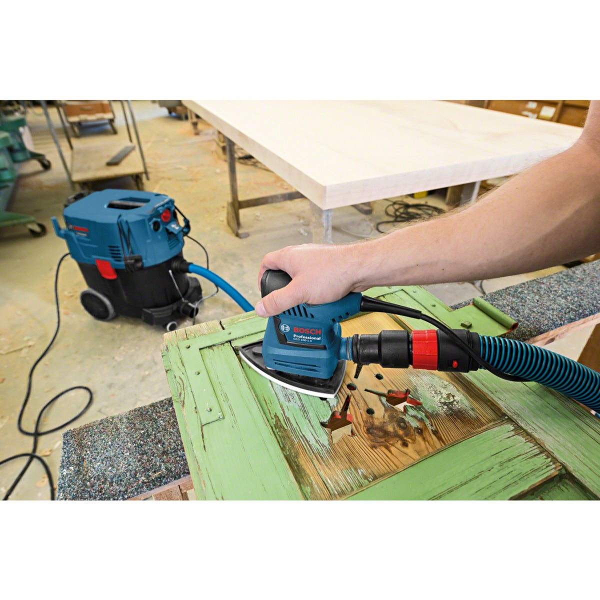 Bosch gss 160-1 a multi professional vlakschuurmachine (blauw zwart, 180 watt, l-boxx)
