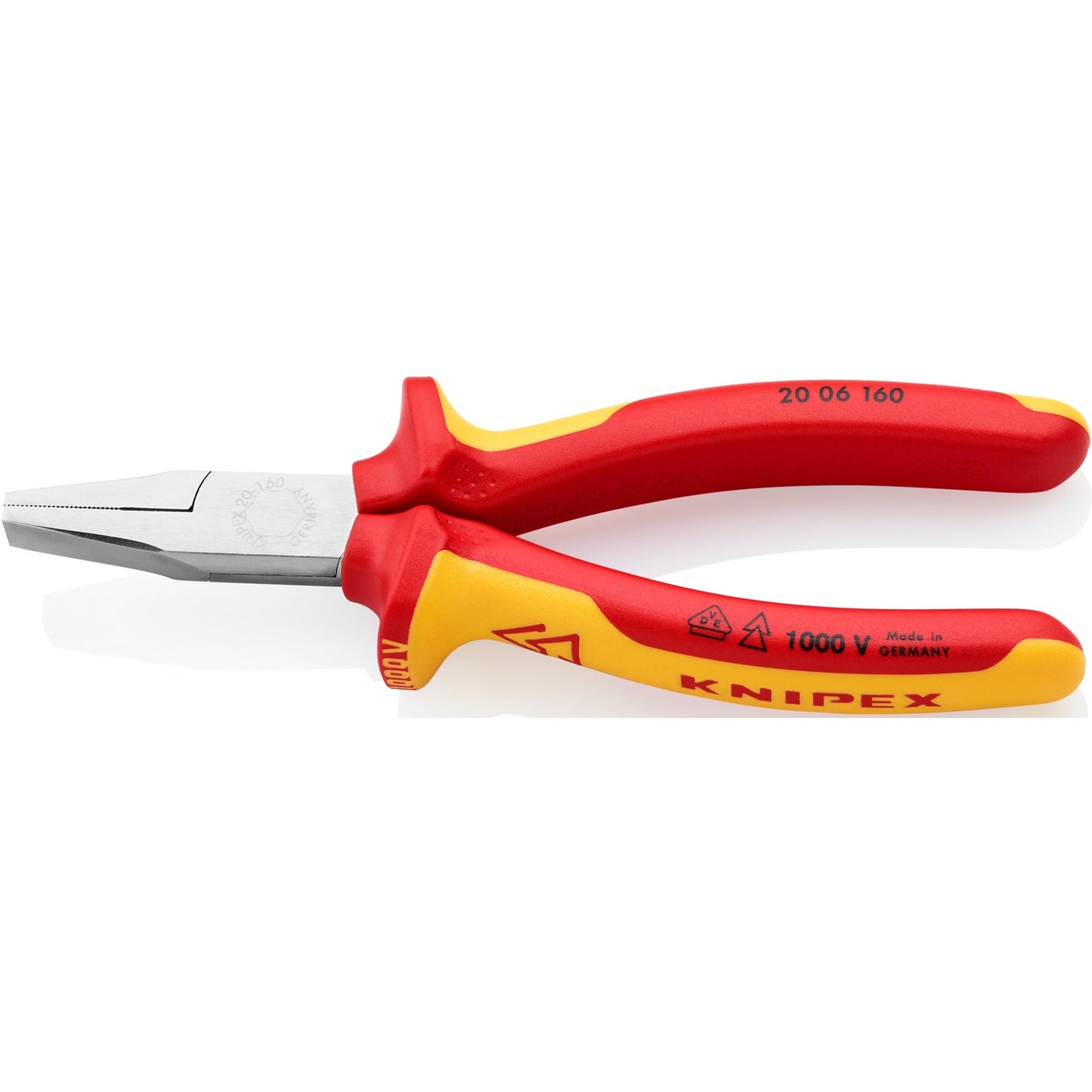 KNIPEX platbuigtang 20 06 160 vde grijptang (rood geel, lengte 160mm)