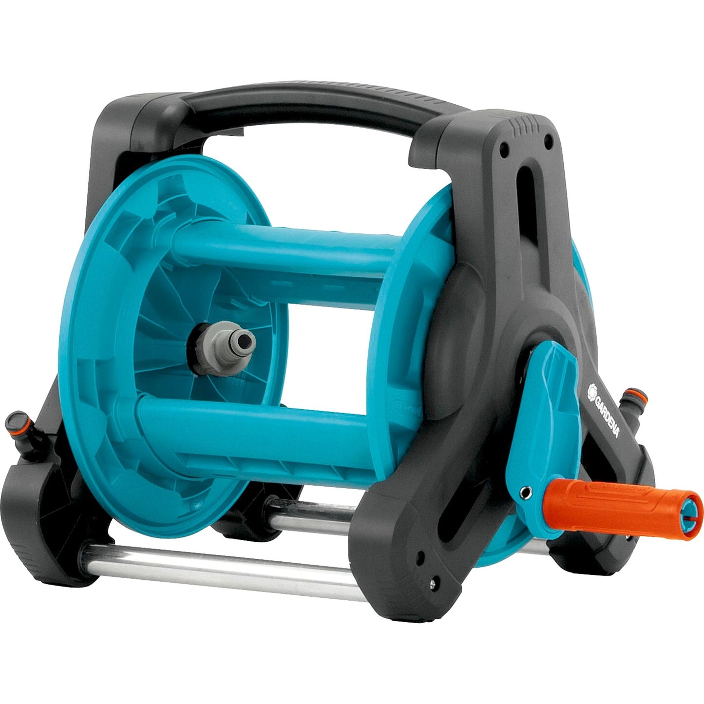 GARDENA classic slanghouder 10 compleet slanghaspel (grijs turquoise, 8010-20, 10 m)