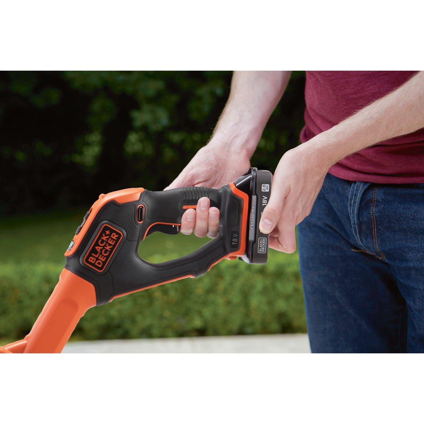 BLACK+DECKER 18v afs grastrimmer met accu (zwart oranje, 28 cm accu inbegrepen)