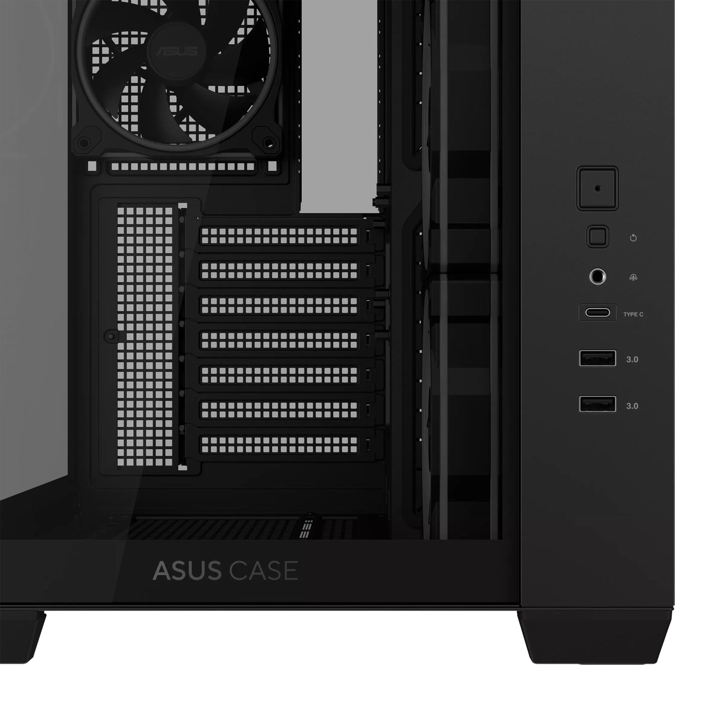 ASUS a32 plus midi tower behuizing (zwart | 2x usb-a | 1x usb-c | rgb | tempered glass)