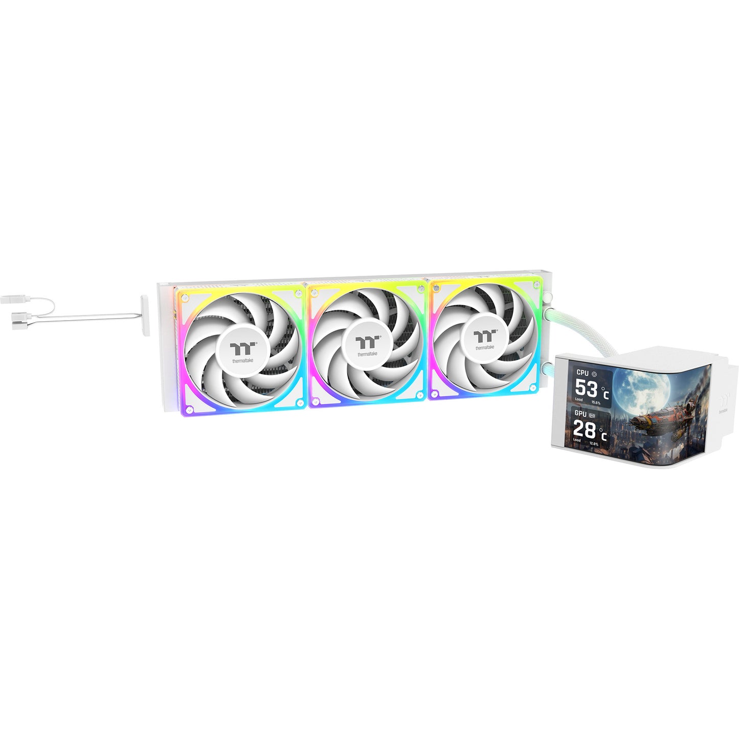 Thermaltake magcurve 360 ultra argb sync aio liquid cooler - snow edition waterkoeling (wit)