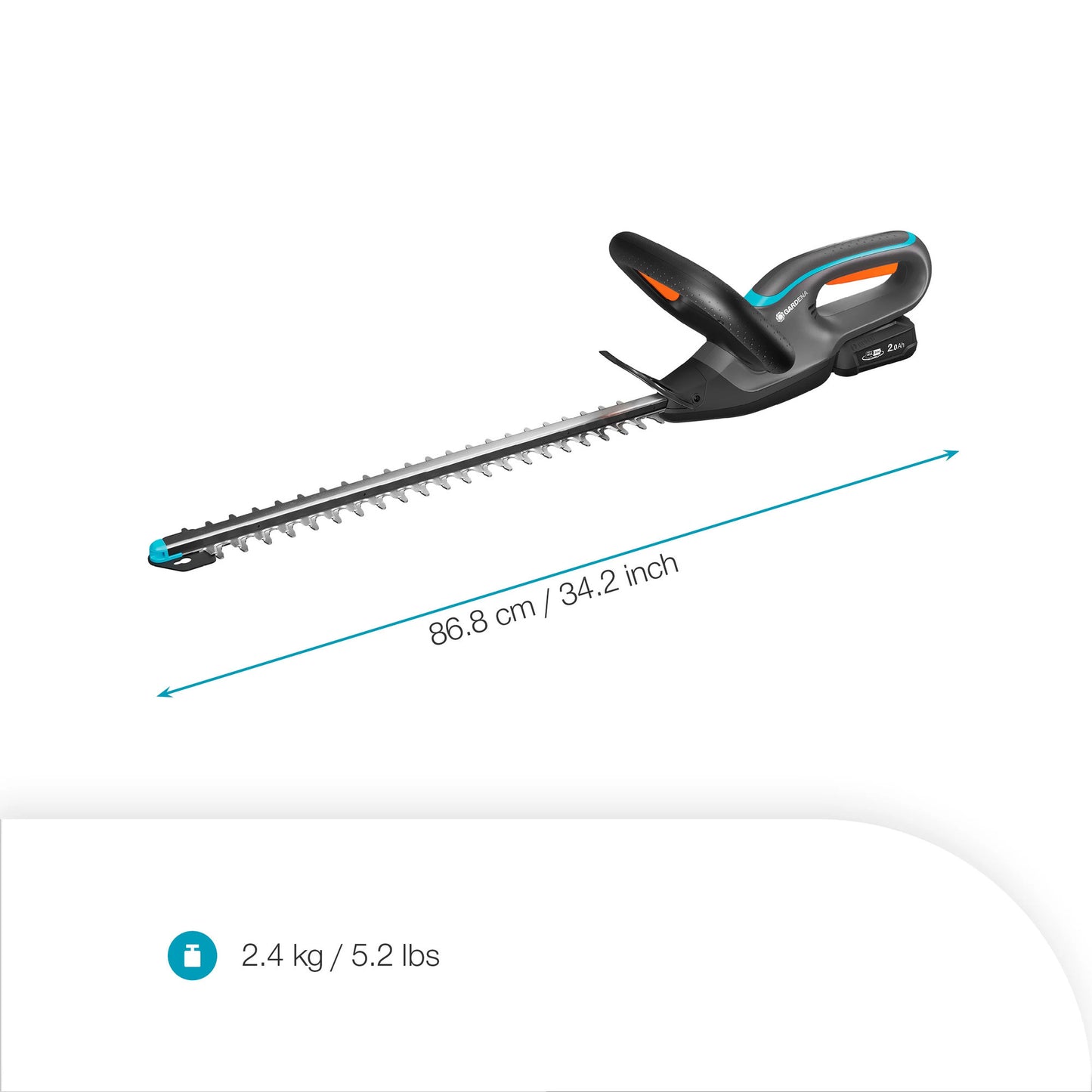 GARDENA accuheggenschaar easycut 45 18v p4a set (grijs turquoise, 14734-20, accu en oplader inbegrepen)
