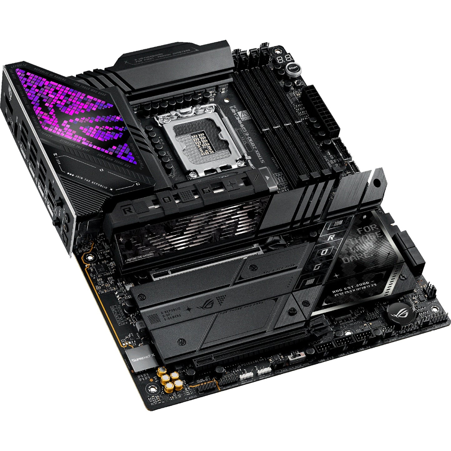 ASUS rog strix z890-e gaming wifi socket 1851 moederbord (zwart, raid, 5gb-lan, wi-fi 7, bt, sound, atx)