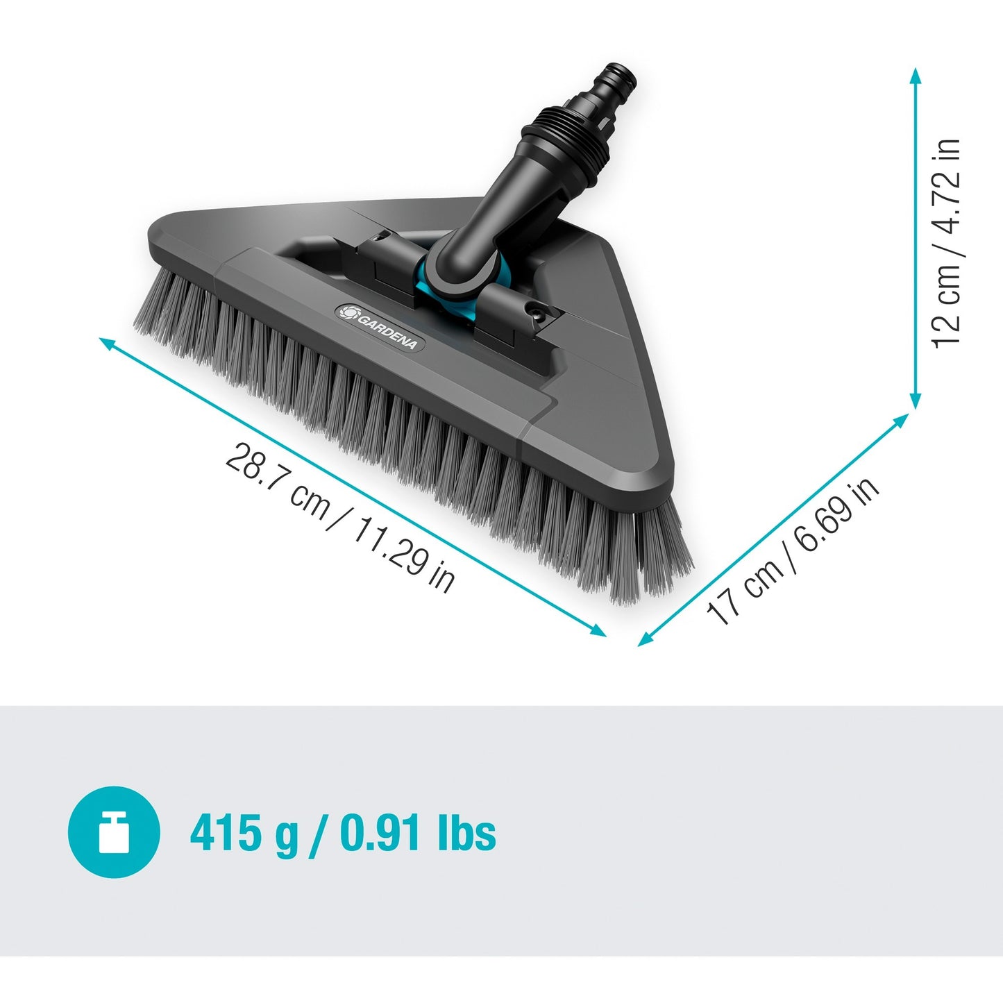 GARDENA cleansystem steelborstel soft flex wasborstel (grijs, 18812-20)