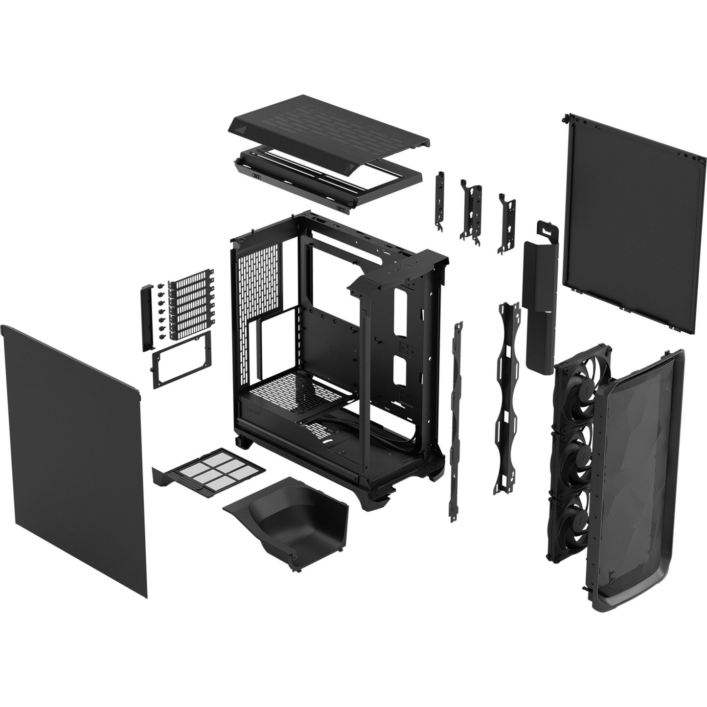 Fractal Design meshify 3 midi tower behuizing (zwart | 2x usb-a | 1x usb-c)