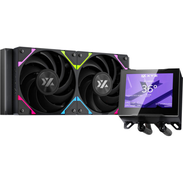 XYZ PC Gear Hydroview AIO 240 waterkoeling (Zwart, ARGB, PWM)