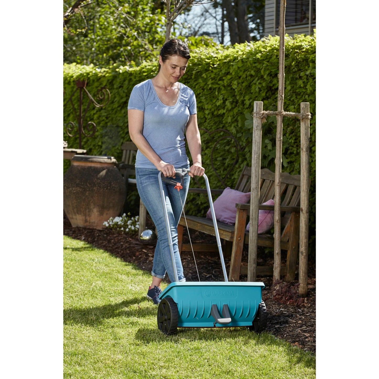 GARDENA strooiwagen l strooiapparatuur (turquoise zwart, 432-20)