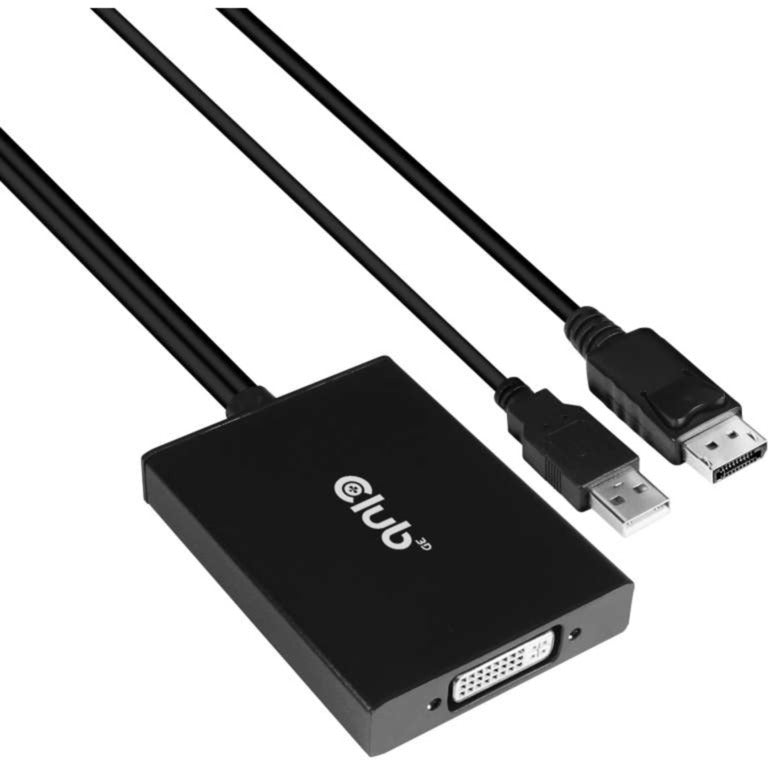 Club 3D displayport to dual link dvi-i active adapter (zwart, displayport to dual link dvi-i active adapter)