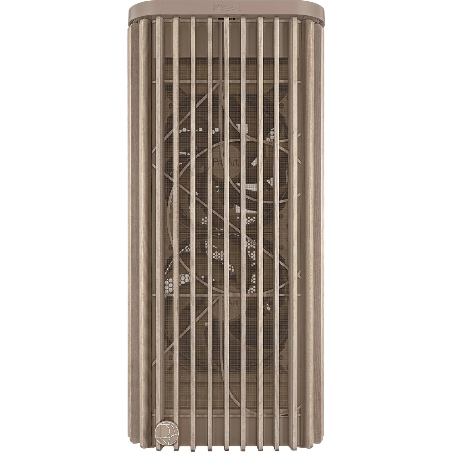 ASUS proart pa401 wood edition - mesh panel midi tower behuizing (beige houtkleur | 2x usb-a | 1x usb-c)