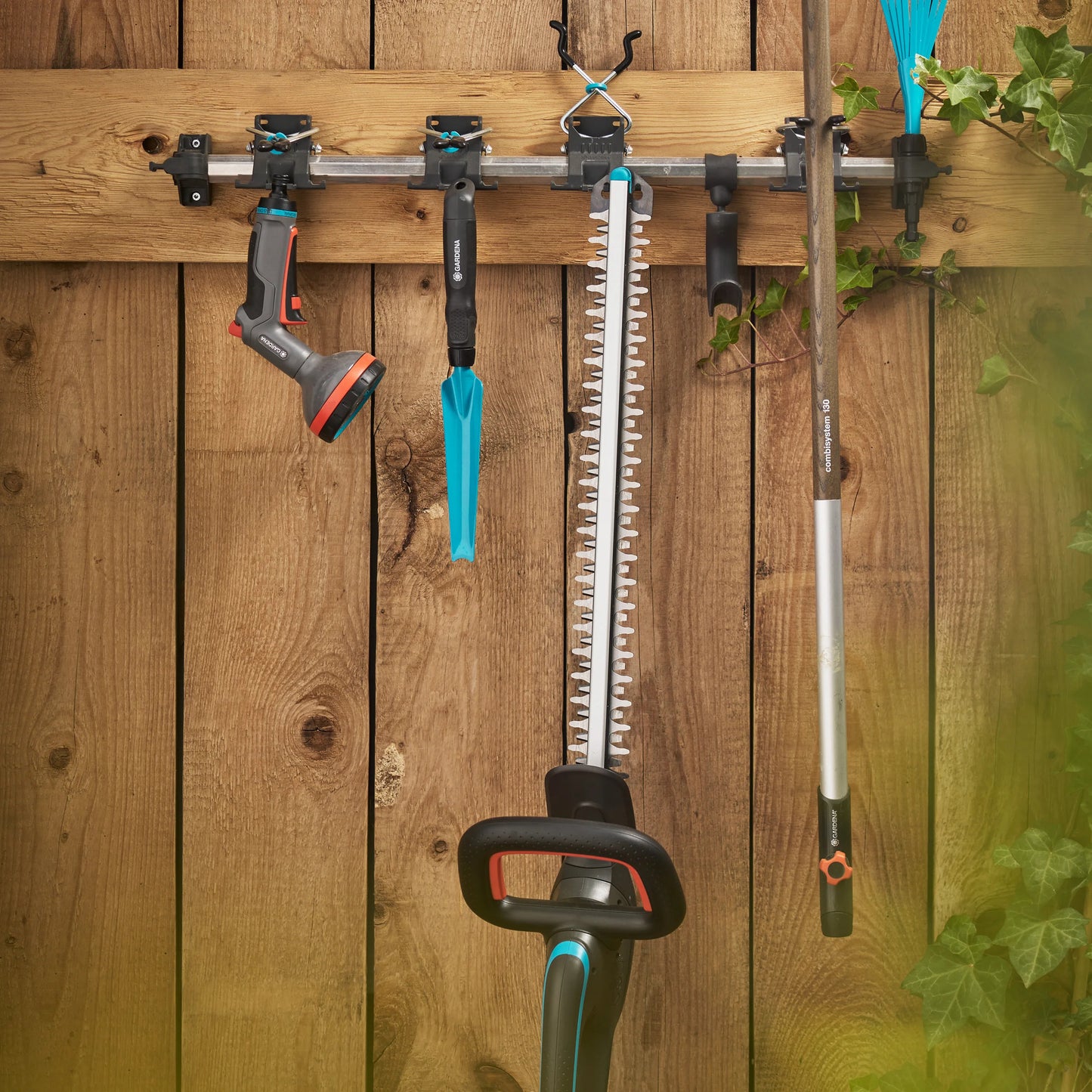 GARDENA accuheggenschaar easycut 55 18v set (grijs turquoise, 14735-20, accu en oplader inbegrepen)