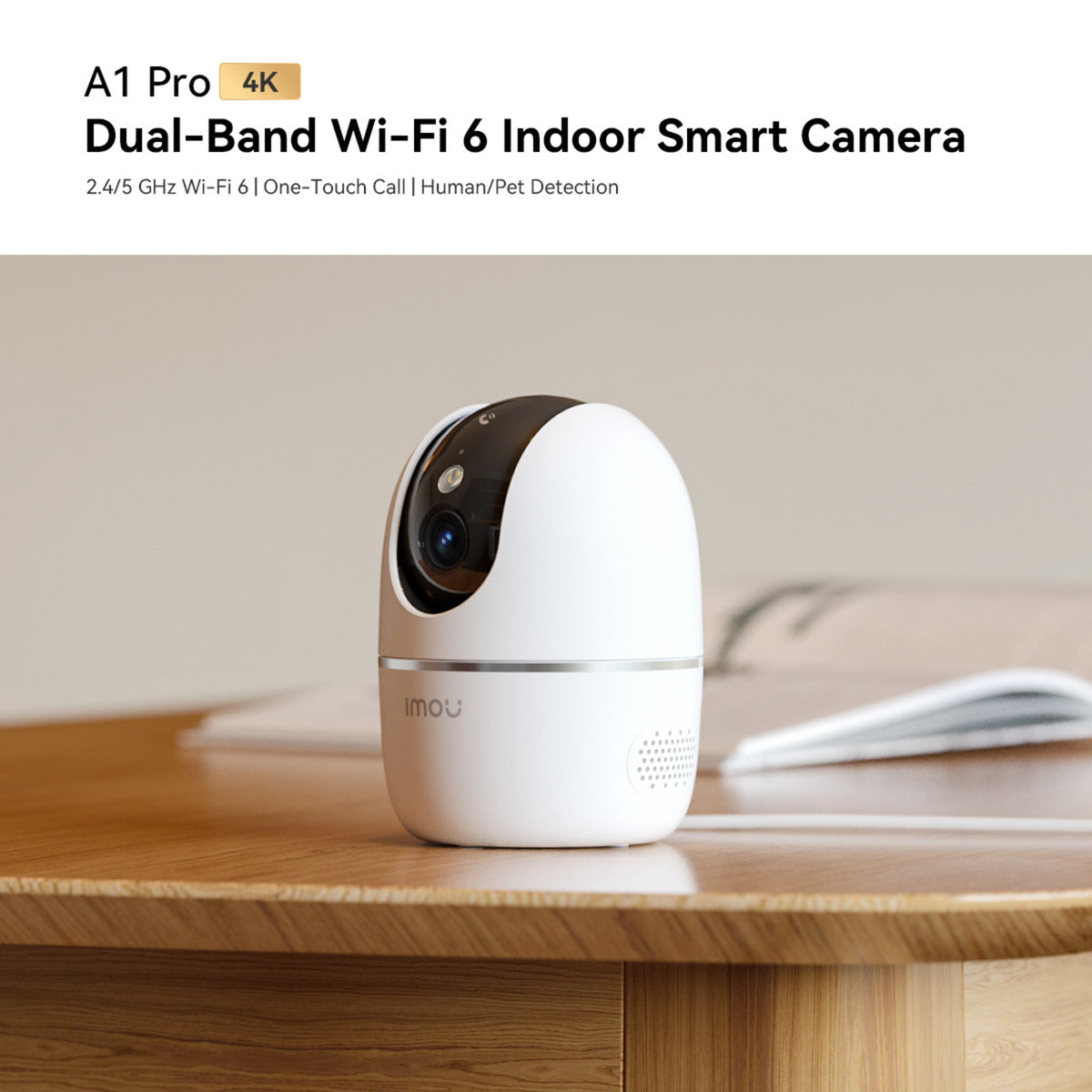 Imou A1 Pro 4K beveiligingscamera (Wit, 8MP (3840×2160), Wifi 6)
