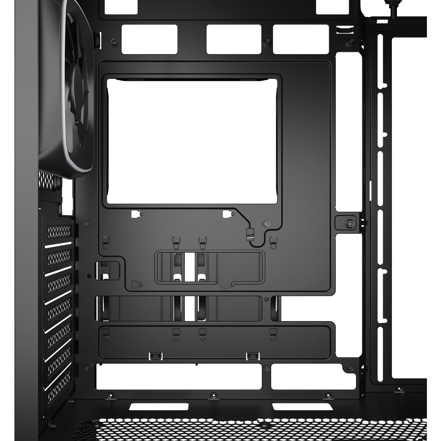Sharkoon ak5m rgb midi tower behuizing (zwart | 2x usb-a | 1x usb-c | rgb | tempered glass)