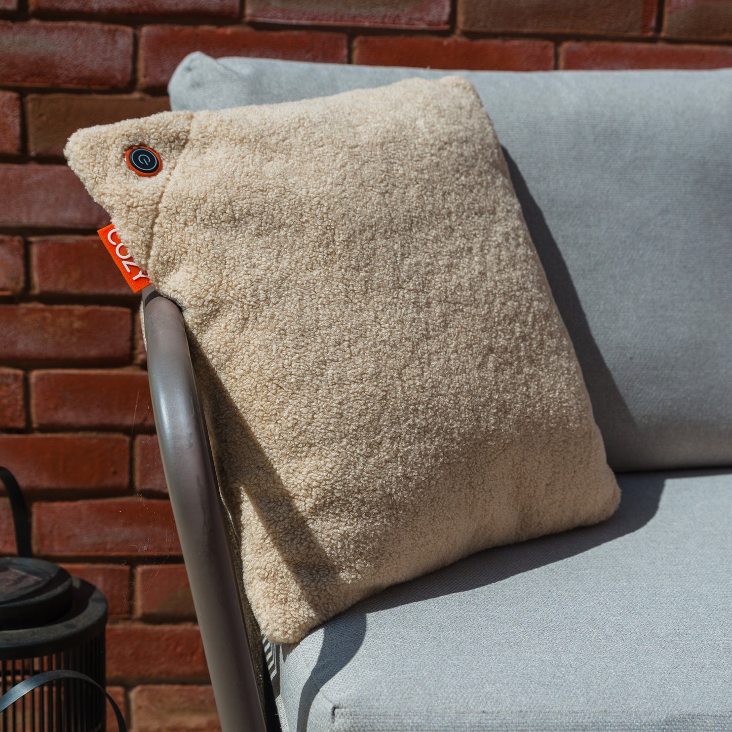 Cozy Una Woolly 45 x 45 cm draadloos warmtekussen (Lichtbeige, Powerbank 5000 mAh)