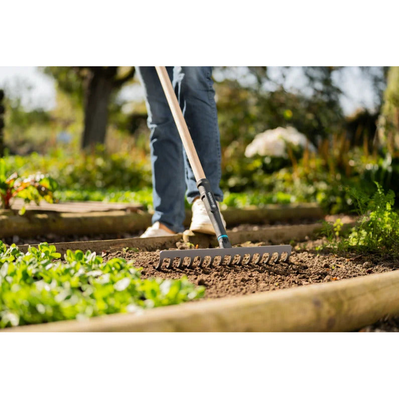 GARDENA pureline hark 36 cm fsc 100% (donkergrijs houtkleur, 17306-20)
