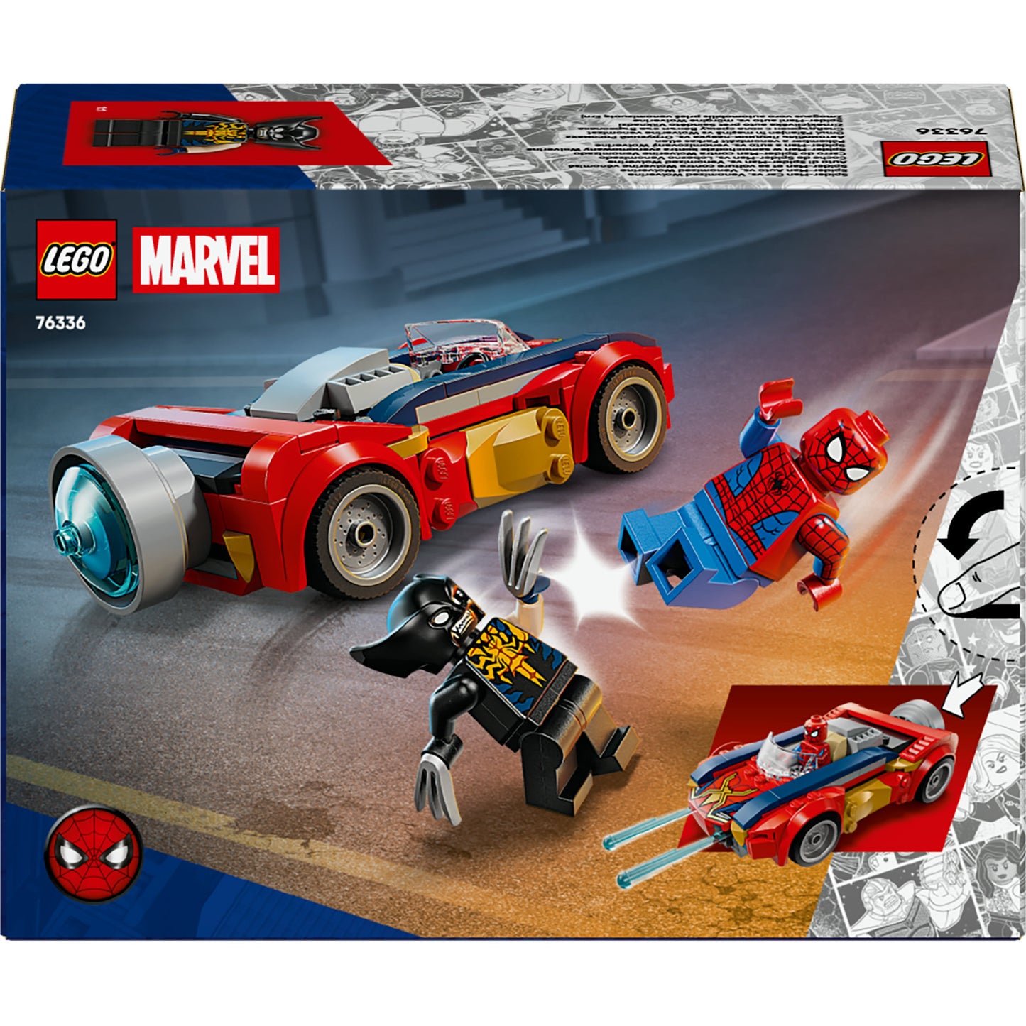 LEGO super heroes 76336 marvel spider-man auto vs. venomized wolverine