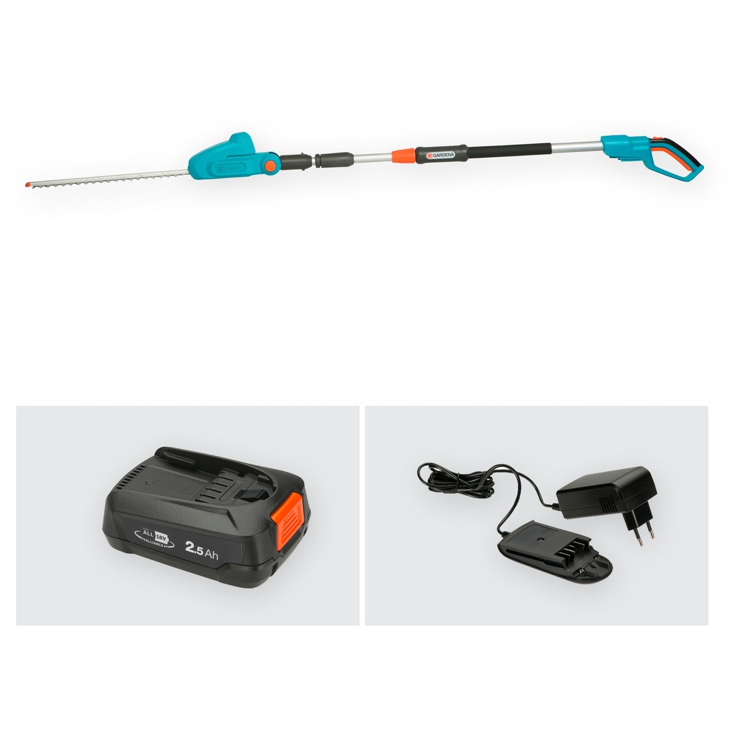 GARDENA accu telescopische heggenschaar ths 42 18v p4a set (turquoise grijs, 14732-20, accu inbegrepen)