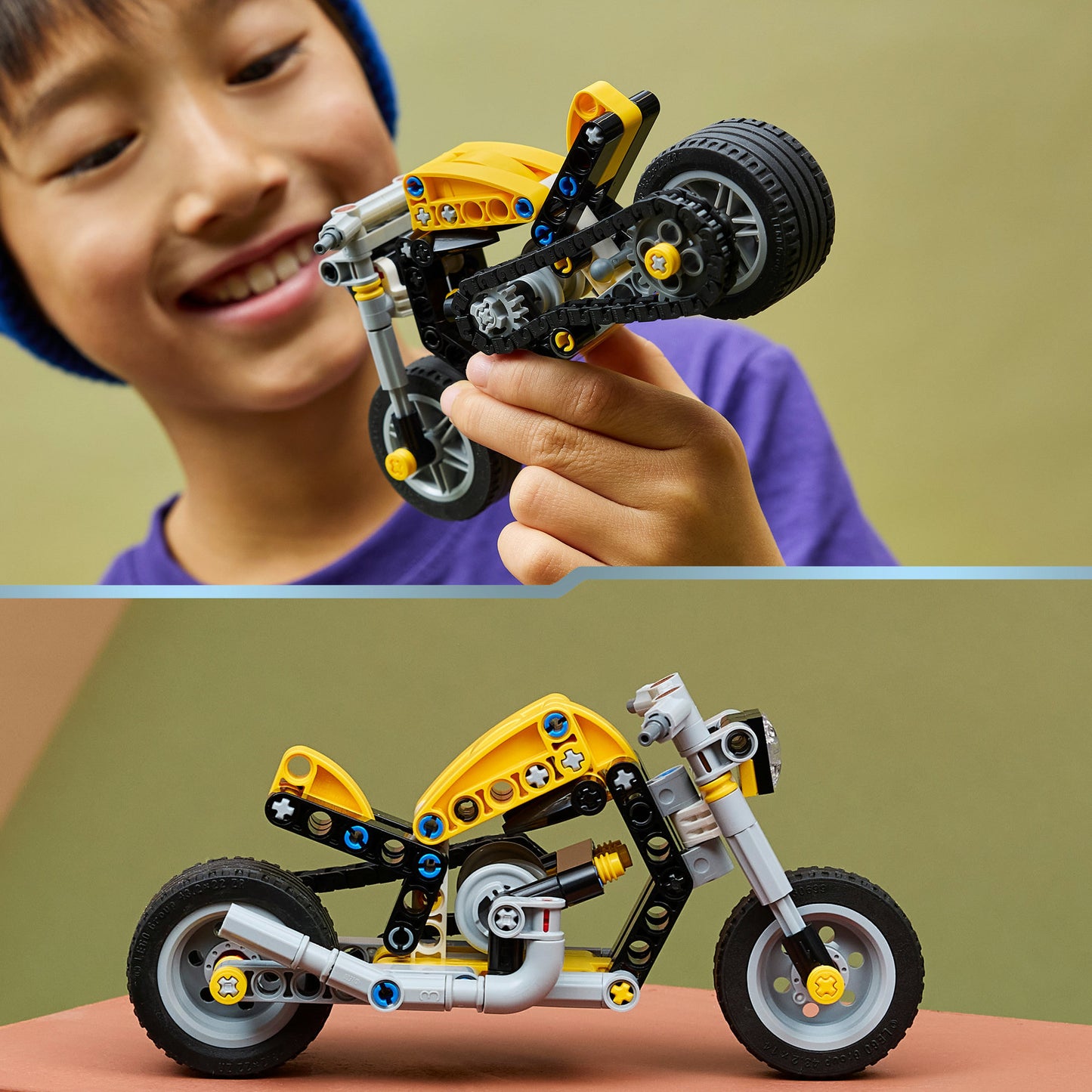 LEGO technic 42225 gele motor