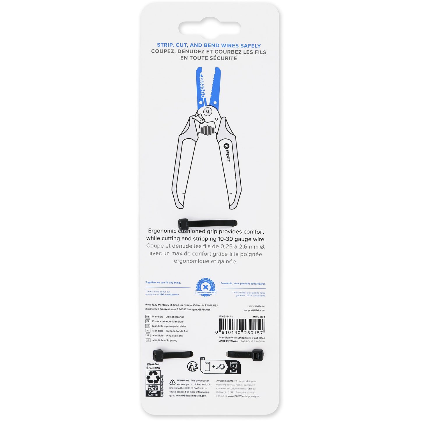 IFixit mandible wire strippers striptang (zwart blauw)