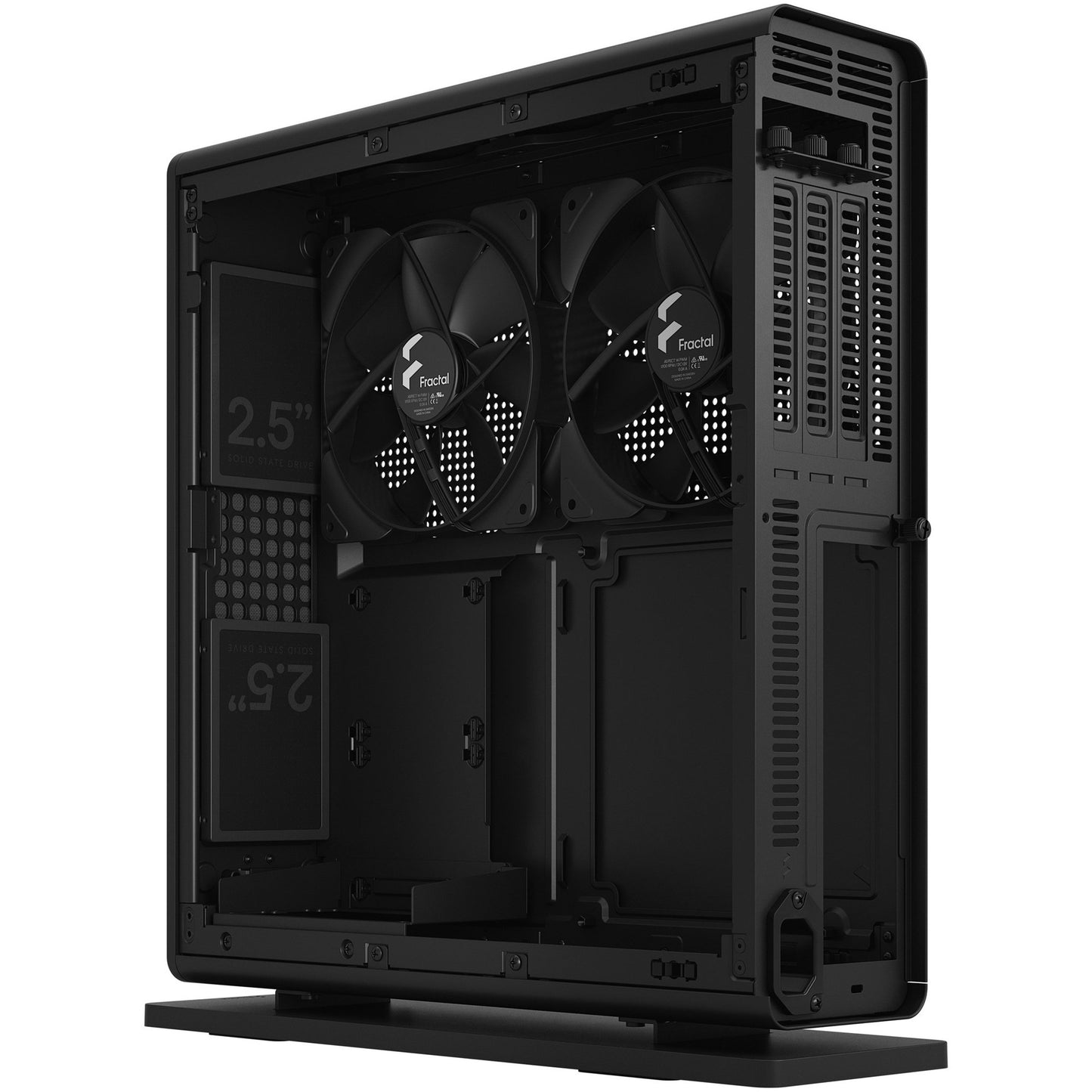 Fractal Design ridge black mini tower behuizing (zwart | 2x usb-a | 1x usb-c)