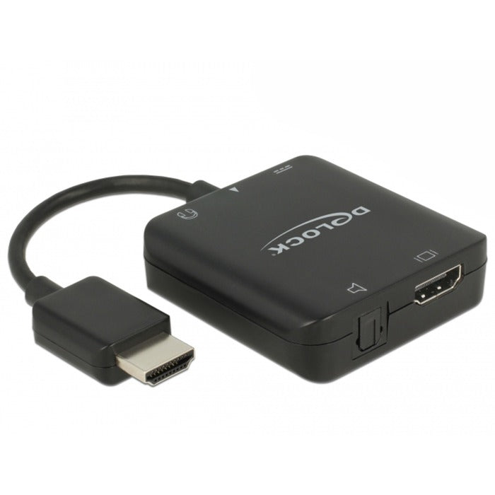 DeLOCK hdmi audio extractor compact adapter (zwart, 0,3 meter, 4k 60hz)