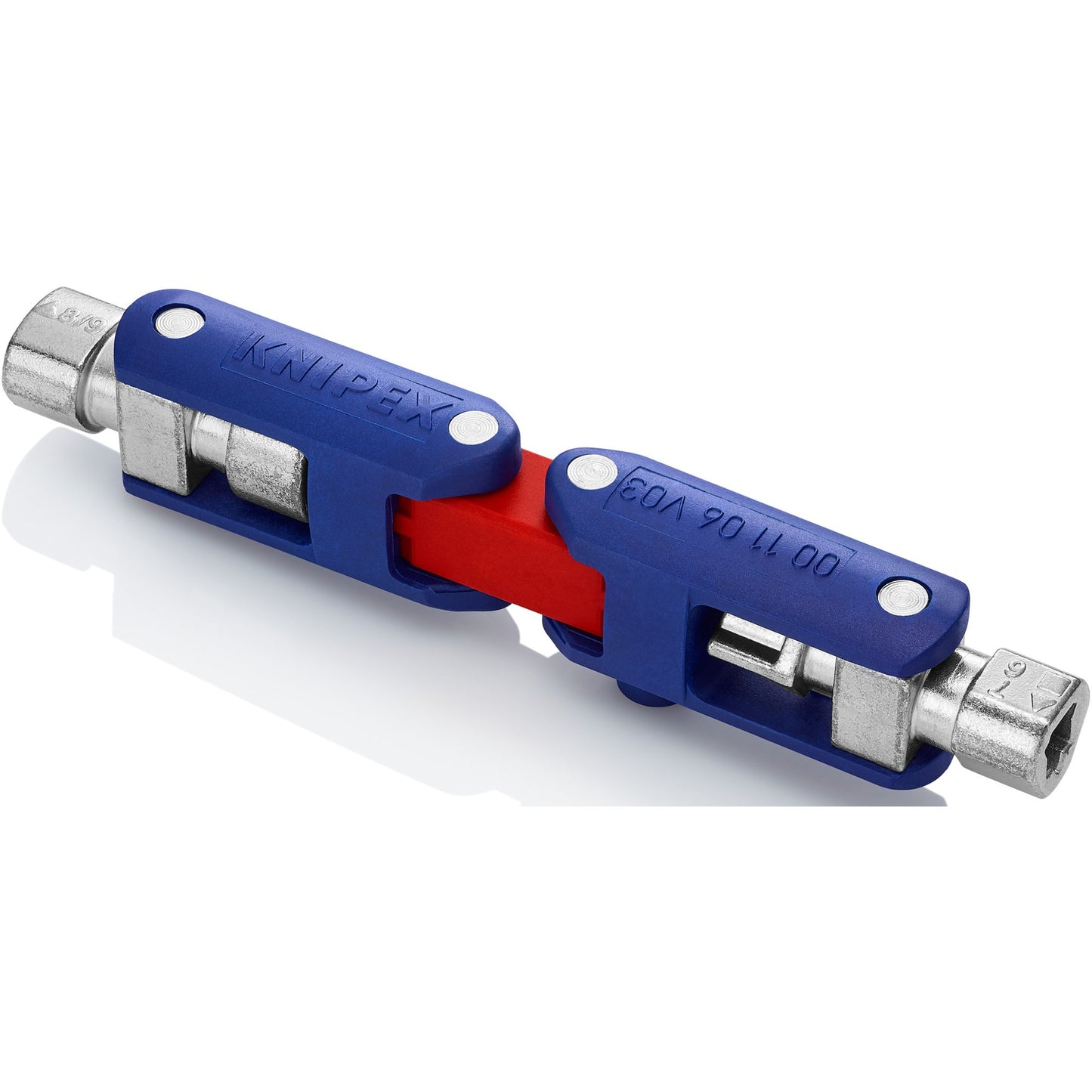 KNIPEX schakelkastsleutel doublejoint 00 11 06 v03 dopsleutel (blauw rood)