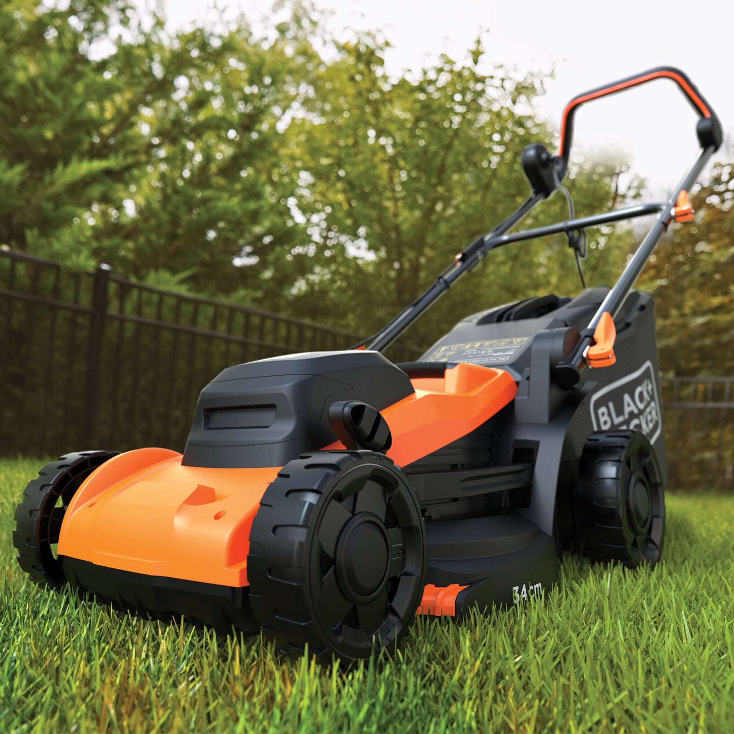 BLACK+DECKER bemwp340 grasmaaier (oranje zwart, 34 cm, 1400w)
