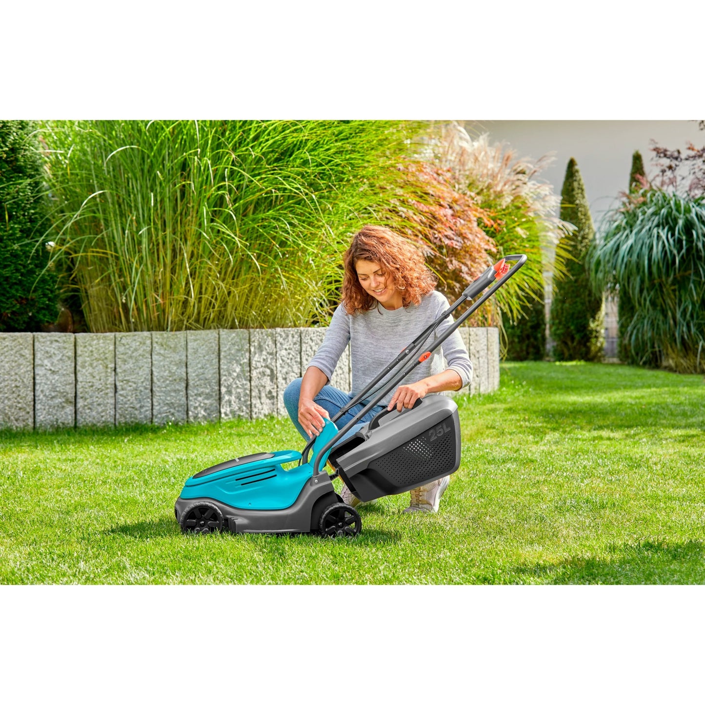 GARDENA accugrasmaaier powermax 30 18v p4a solo (zwart turquoise, accu en oplader niet inbegrepen, power for all alliance)