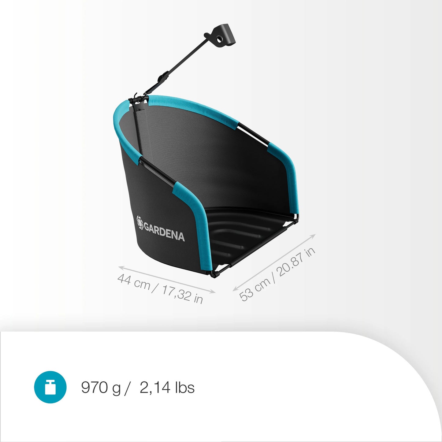 GARDENA grasopvangbak 49 liter opvangzak (grijs turquoise, 11770-20)