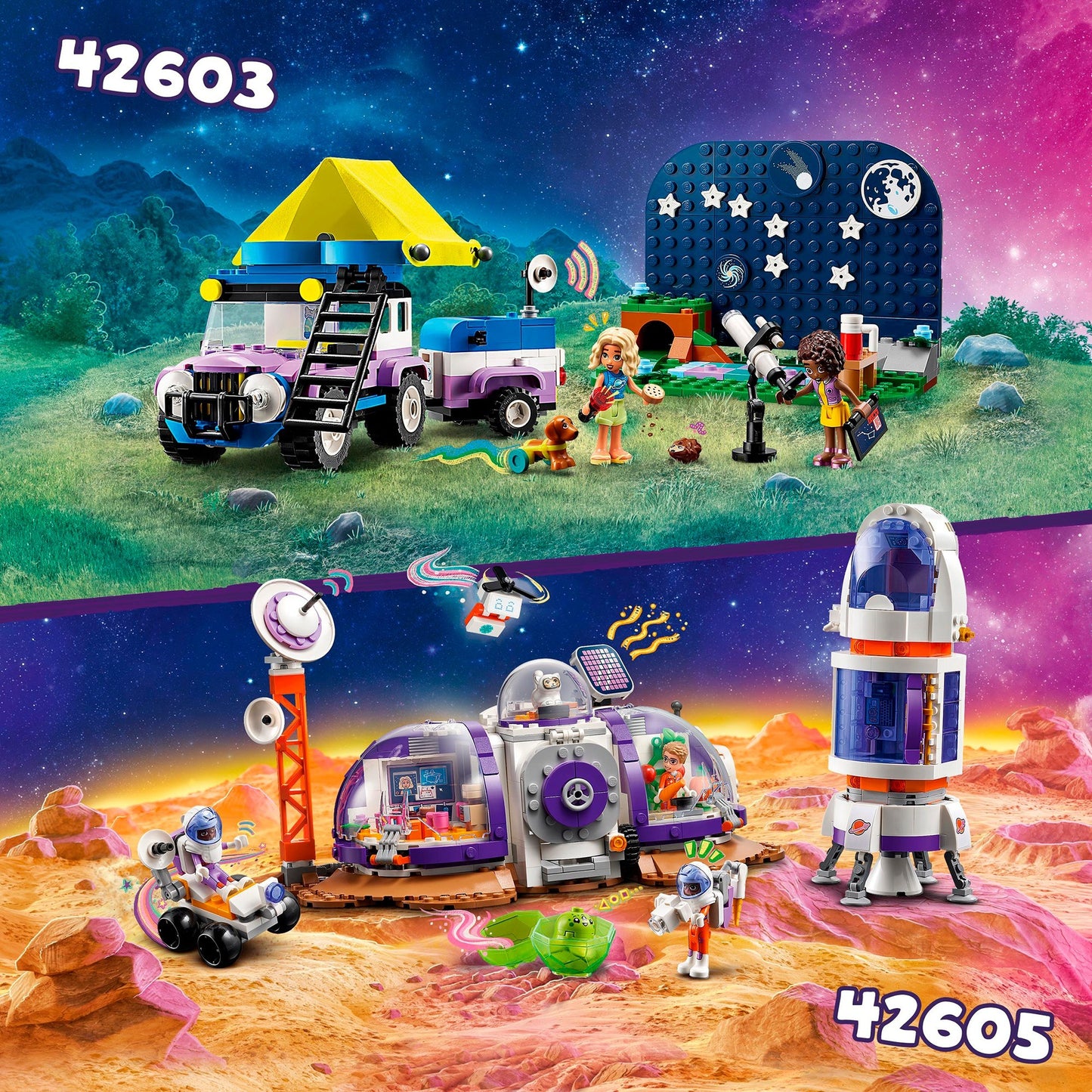 LEGO friends - ruimtebasis op mars en raket constructiespeelgoed (42605)