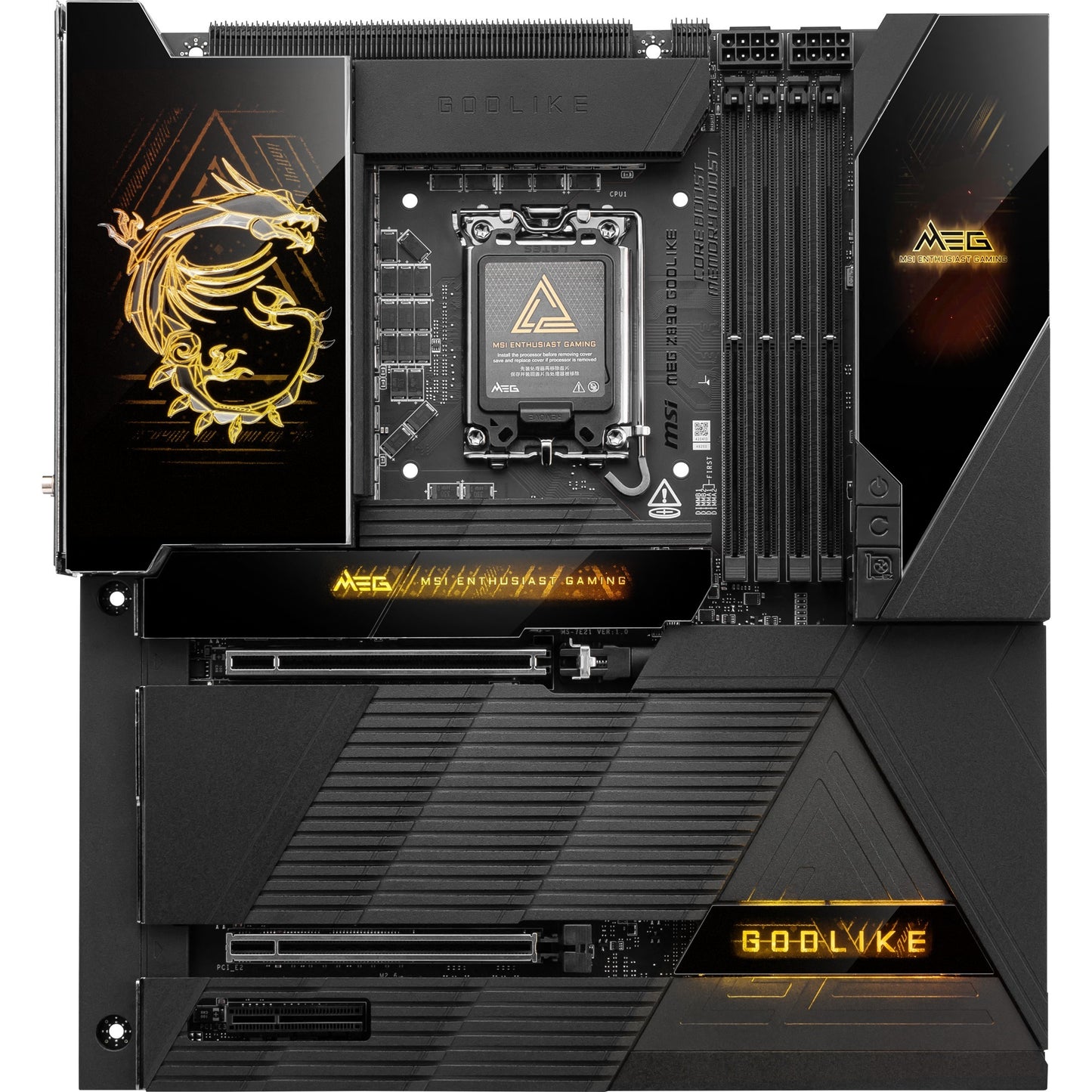 MSI meg z890 godlike socket 1851 moederbord (zwart, raid, 10gb-lan, 5gb-lan, wlan, bt, sound, e-atx)